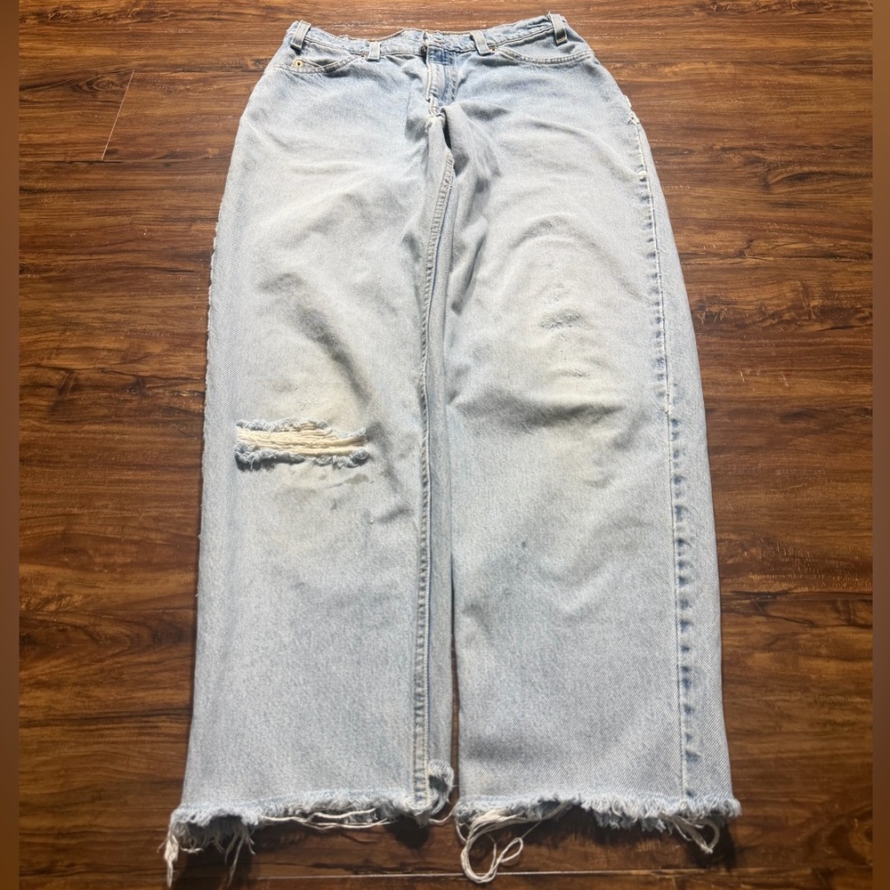 Levi’s 560 Orange Tab Jeans Mens 33x32 Light Wash Distressed Loose Fit Vintage